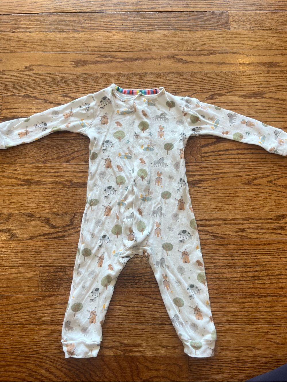 Magnetic Me White Farm Animals One-Piece | Size 9-12M